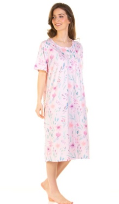 La Marquise Watercolors Cotton Rich Short Sleeve Nightdress